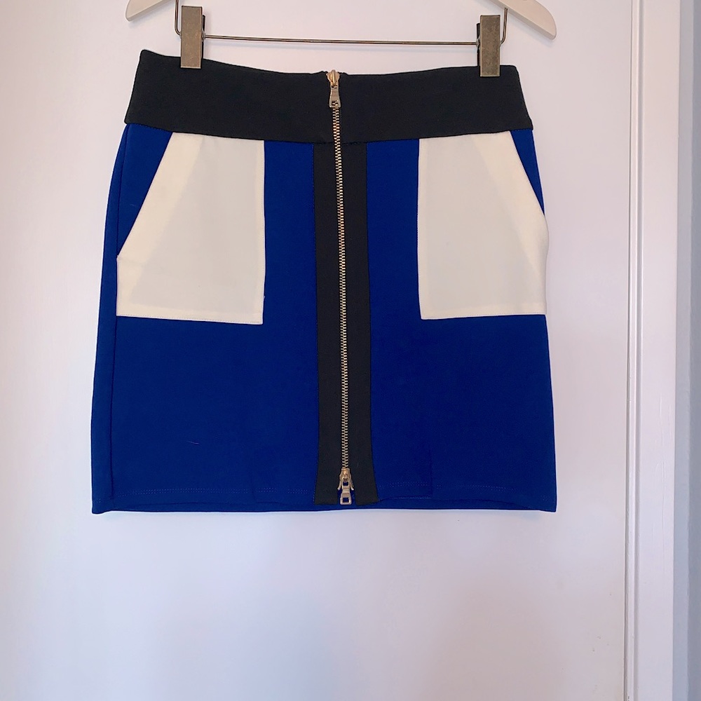 Like new. INC (International Concepts) skirt.  Blue, black and white. Size 8